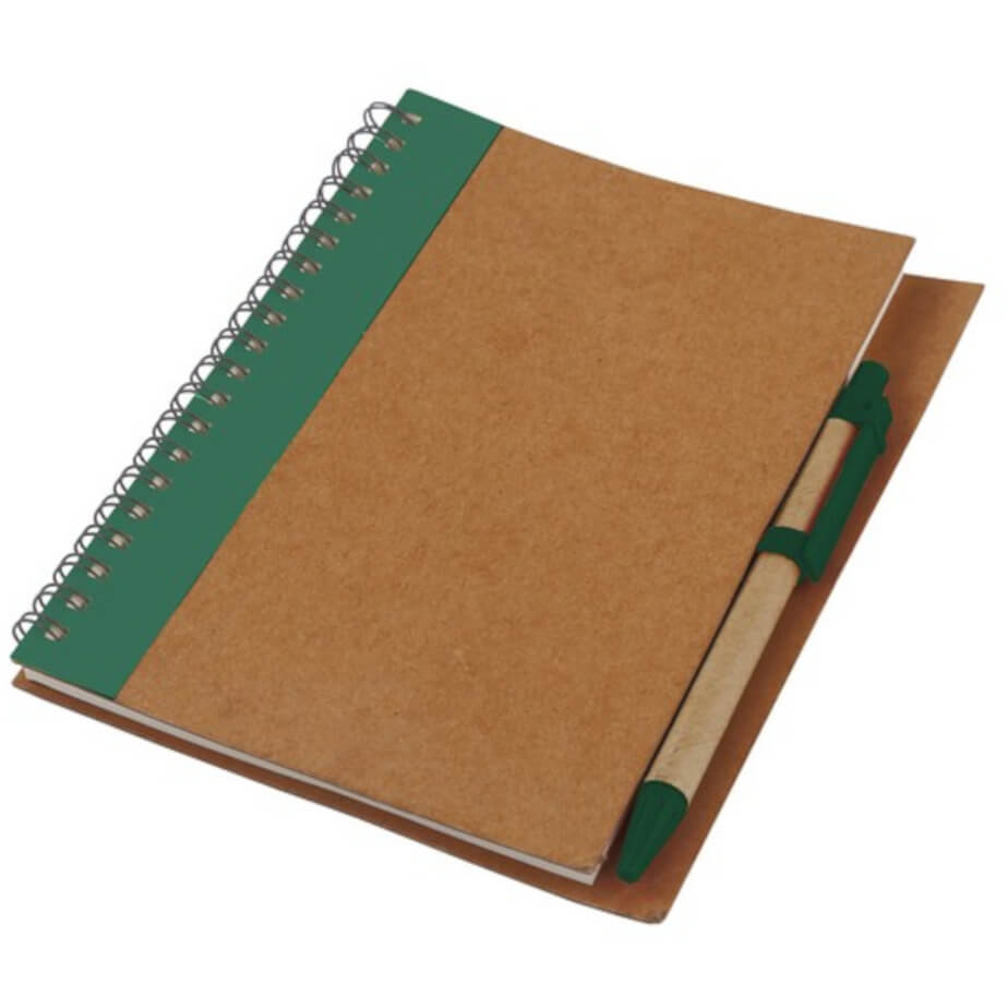 Recycle Notebook & Pen Green Closed