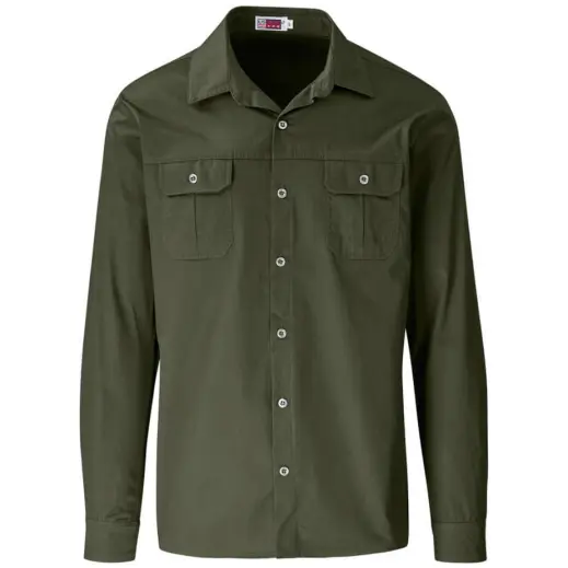 Mens Long Sleeve Wildstone Shirt Military Green