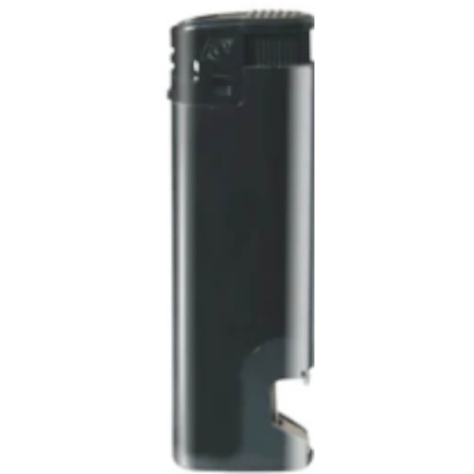 Electronic Refillable Bottle Opener Lighter Black