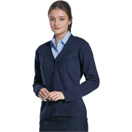 Ladies Basic Cardigan Navy Main Image