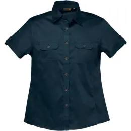 Plain Bush Shirt Ladies Navy