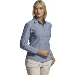 Navy Main Oxford Blouse Long Sleeve Ladies Image
