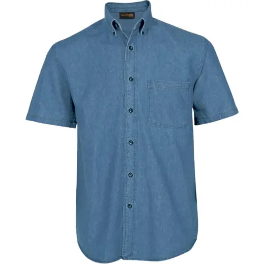 Denim Shirt Short Sleeve Mens