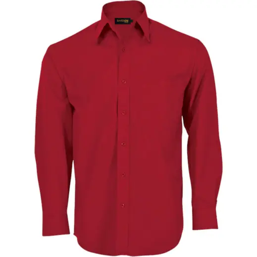 Red Mens Basic Poly Cotton Lounge Long Sleeve