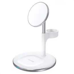 Choetech Fast Wireless 3 In 1 Charger 15W - White image