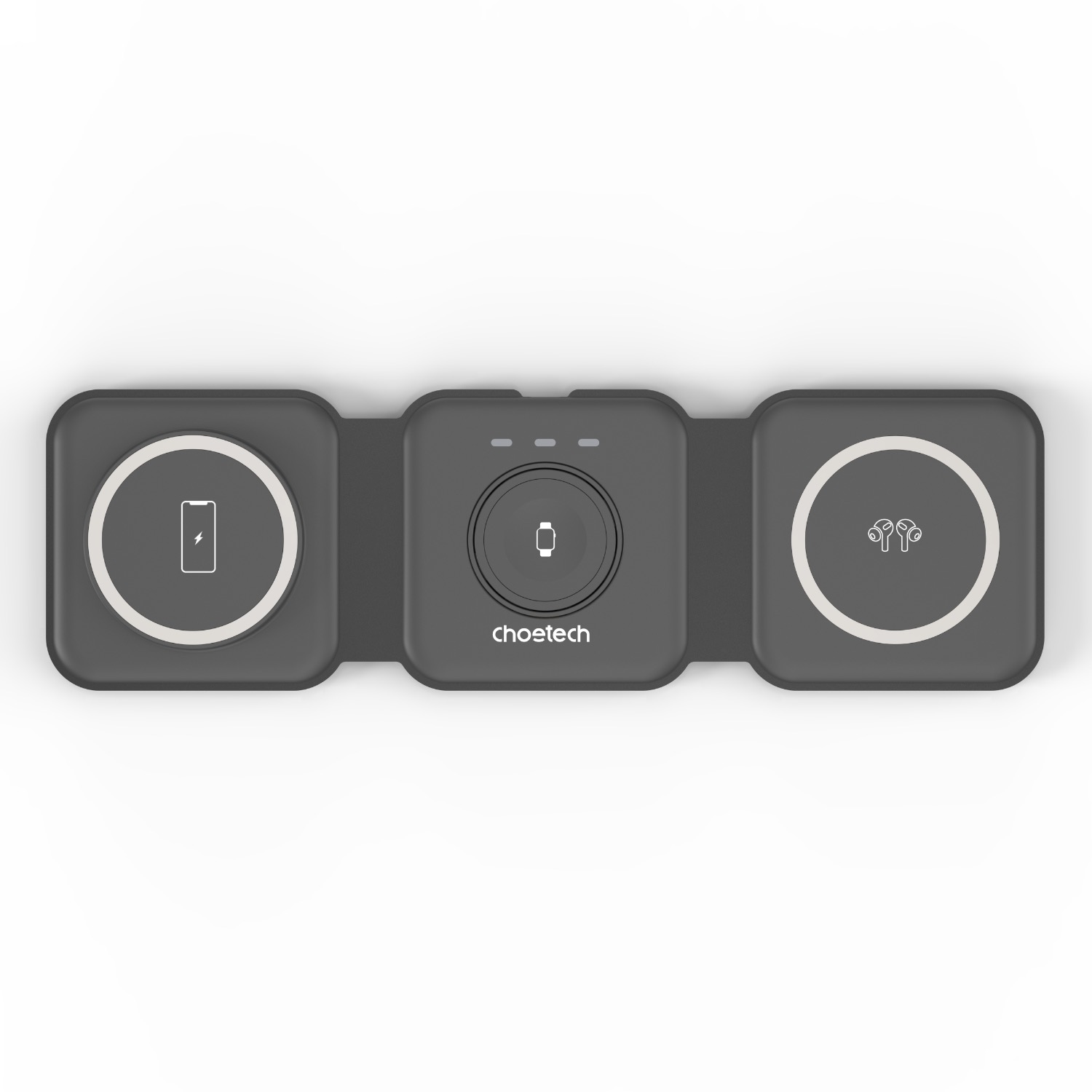 Choetech Foldable 3-in-1 Magnetic Wireless Travel Charger T588-F 15W - Black image