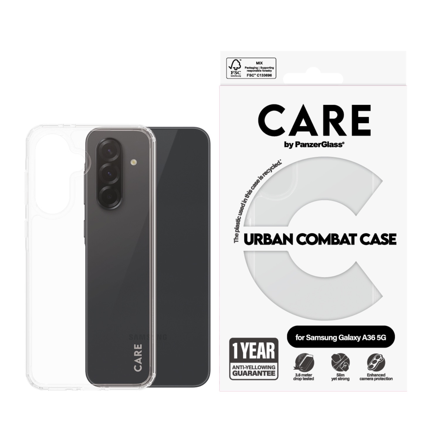 Care by PanzerGlass Urban Combat Case - Samsung Galaxy A36 – Clear image