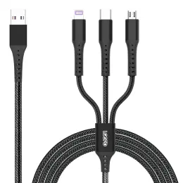 The LOOPD 3 In 1 Multi Cable is suitable for Lightning, Micro-USB and Type C mobile devices. image