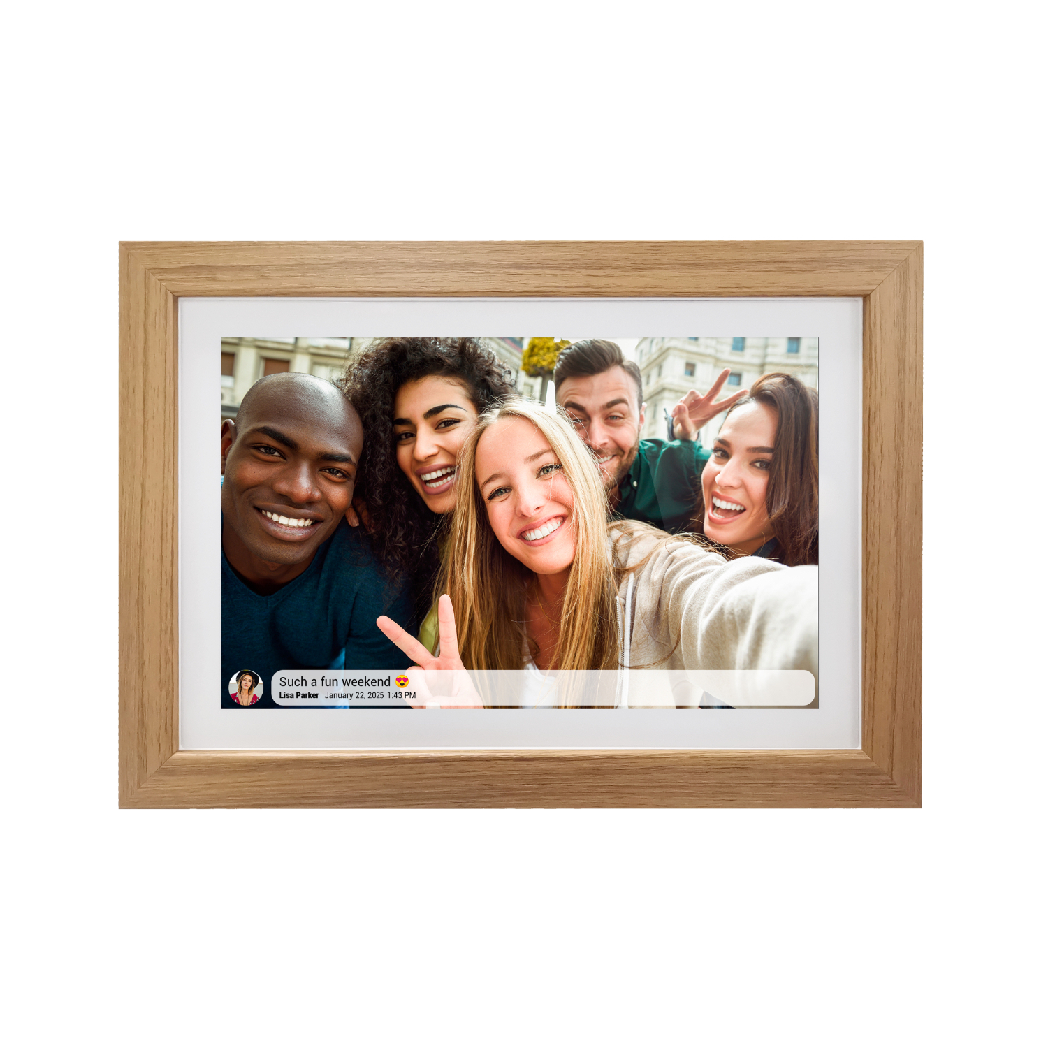 Snug Digital Photo Frame With Frameo 16GB 10.1Inch - Wood image