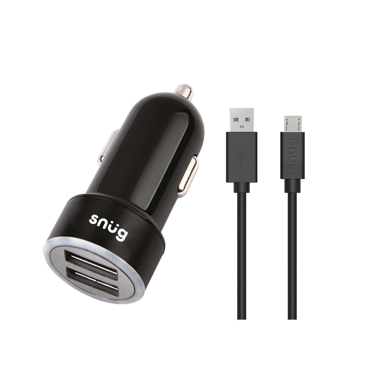 Snug Car Juice Dual USB Port Car Charger With Micro USB Cable - 3.4A image
