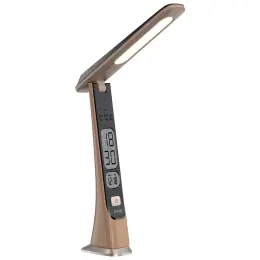Snug LED Desk Lamp With Clock - Wood image