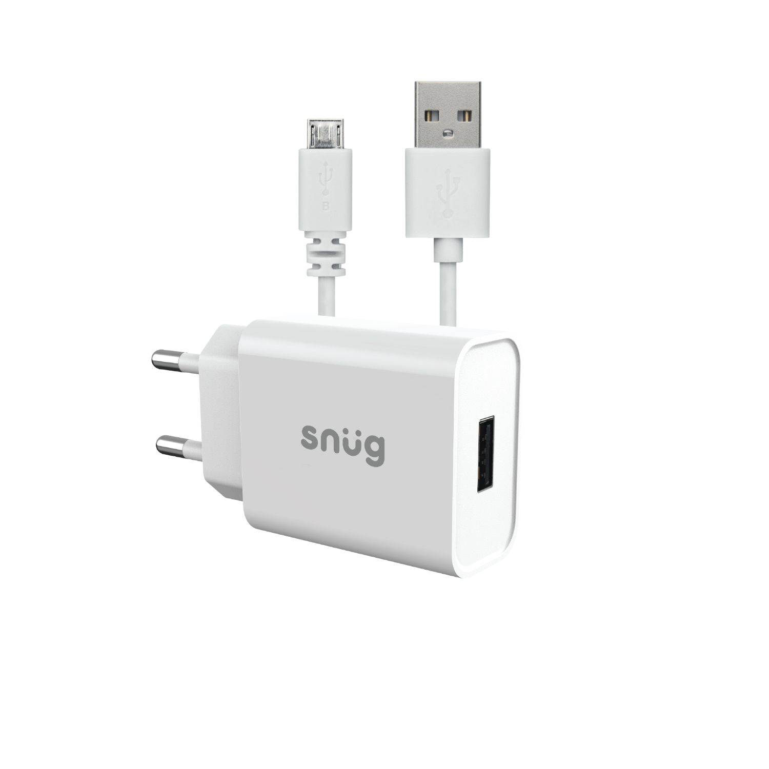 Snug Lite 1 Port Home Charger With Micro USB Cable 2.1AMP image