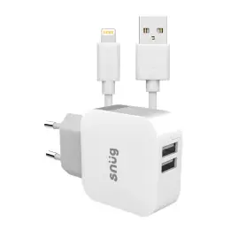 Snug 2 Port USB Home Charger With MFI Lightning Cable 3.4AMP image