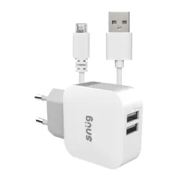 Snug 2 Port USB Home Charger With Micro USB Cable 3.4AMP image