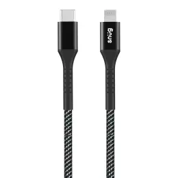 Snug Type-C To MFI Nylon Braided Cable 60W - 1.2 Metre - Black/Silver image