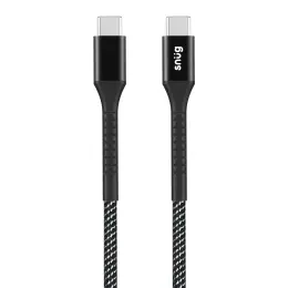 Snug Type-C To Type-C Nylon Braided Cable 60W - 1.2 Metre - Black/Silver image