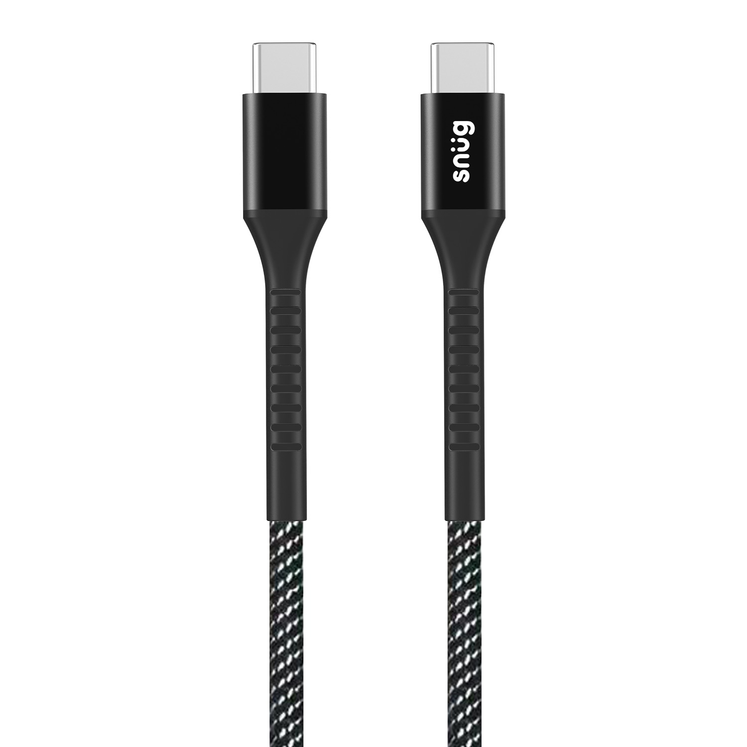 Snug Type-C To Type-C Nylon Braided Cable 60W - 1.2 Metre - Black/Silver image