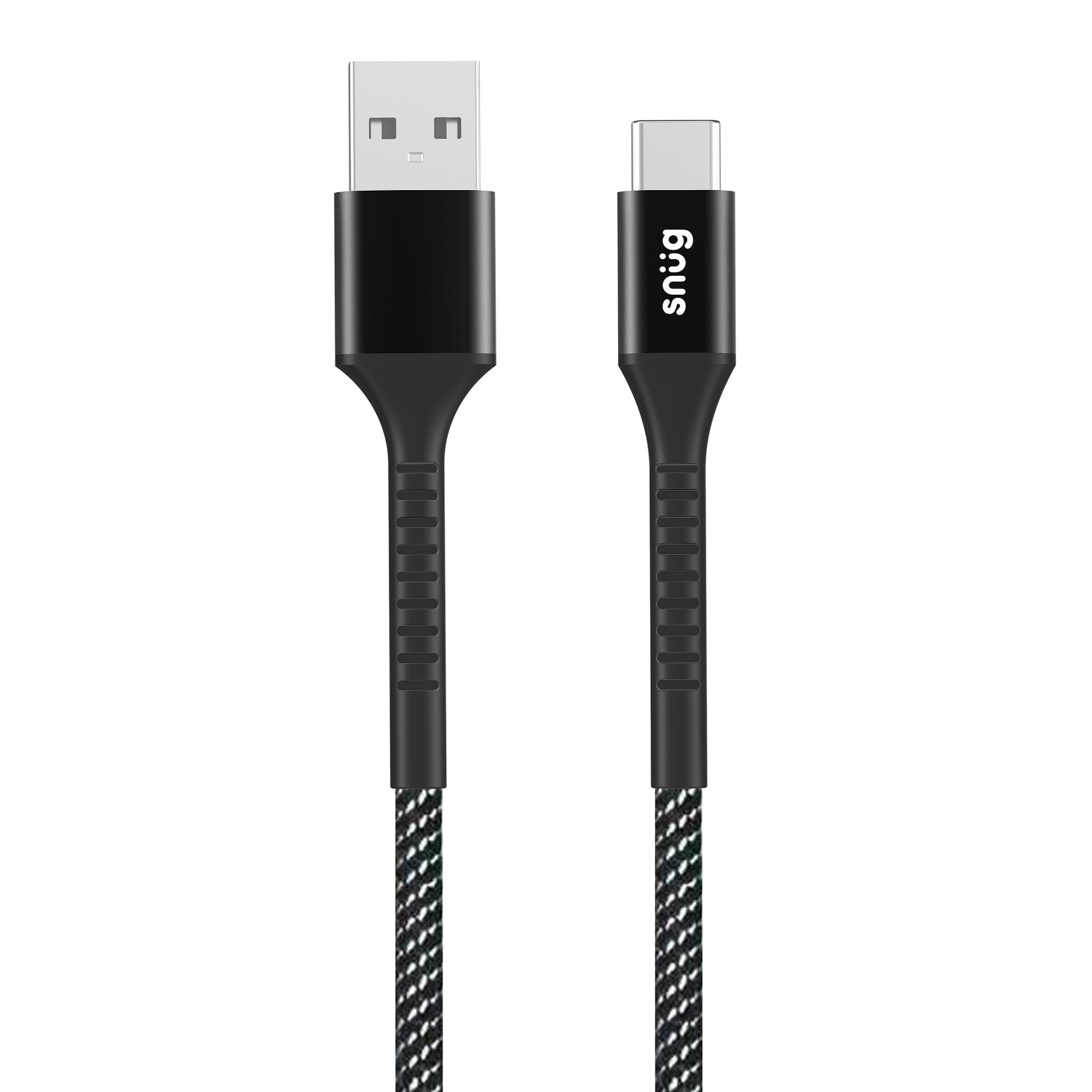 Snug USB To Type-C Nylon Braided Cable 10W - 1.2 Metre - Black/Silver image