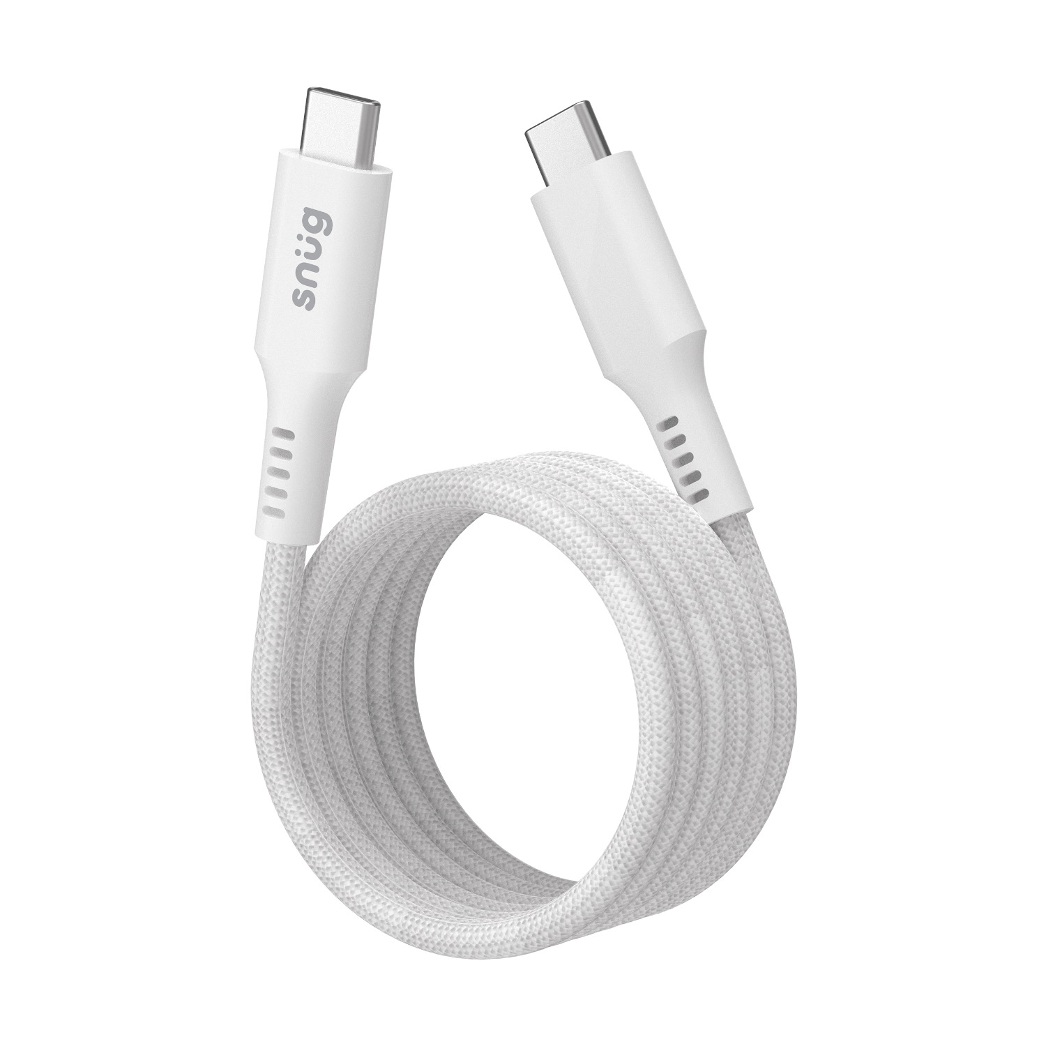 Snug Type-C To Type-C Magnetic Braided Cable 60W -  1.2 Metre - White image