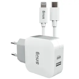 Snug 2 Port PD USB Home Charger With MFI Lightning Cable - 30W image