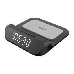 Snug Wireless Pad Charger With Clock 15W - Black image