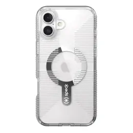 Speck Gemshell Grip MagSafe Case - Apple iPhone 16 Plus - Clear & Chrome image