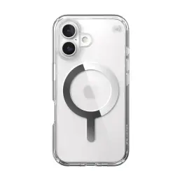 Speck Presidio Perfect Clear MagSafe Case - Apple iPhone 16 - Clear & Chrome image