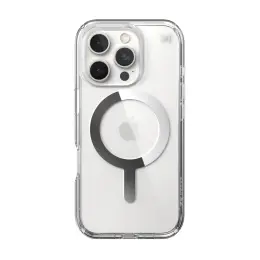 Speck Presidio Perfect Clear MagSafe Case - Apple iPhone 16 Pro - Clear & Chrome image