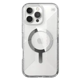 Speck Presidio Perfect Clear Grip MagSafe Case - Apple iPhone 16 Pro Max - Clear & Chrome image