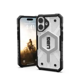 UAG Pathfinder Clear Magsafe Case - Apple iPhone 16 - Ice & Silver image
