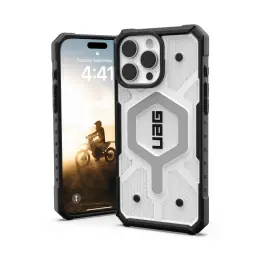 UAG Pathfinder Clear Magsafe Case - Apple iPhone 16 Pro Max - Ice & Silver image