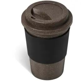 Kooshty Brown Bean Plastic Double-Wall Tumbler 400ml - Black image