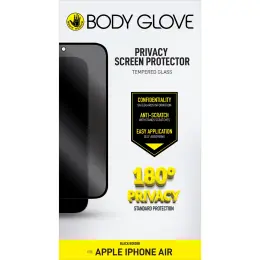 Body Glove Privacy Tempered Glass Screen Protector - Apple iPhone Air - Black Border image