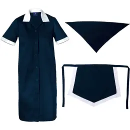 Ladies Poly Cotton 3 Piece Set Dark Navy