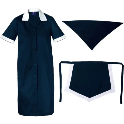 Ladies Poly Cotton 3 Piece Set Dark Navy