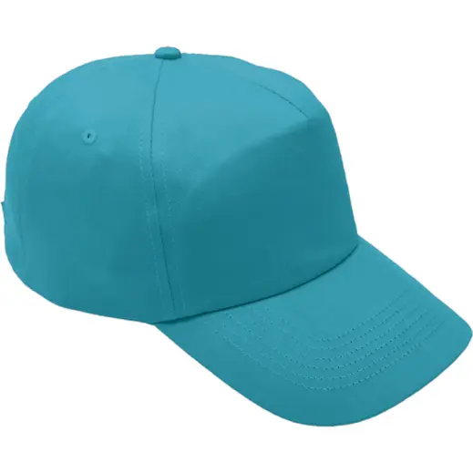 5 Panel Cotton with Hard Front Cap Aquamarine