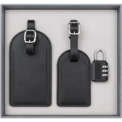 Vegan Leather Luggage Tag Gift Set Display