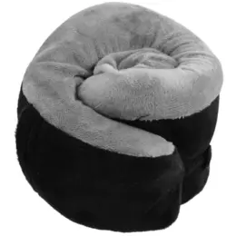 Memory Foam Travel Pillow Black-Grey Rolled