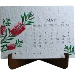 Plantable Paper Calendar With Timber Stand - 2027 May Front