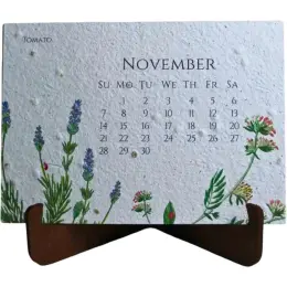 Plantable Paper Calendar With Timber Stand - 2027 November Front