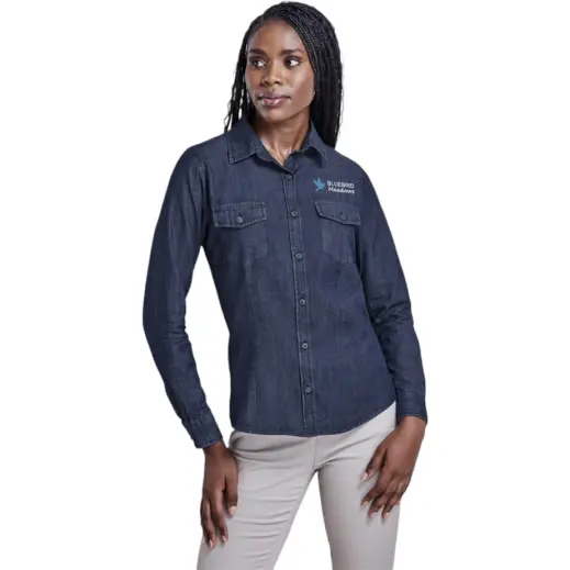 Ladies Long Sleeve Eastwood Shirt Dark Blue