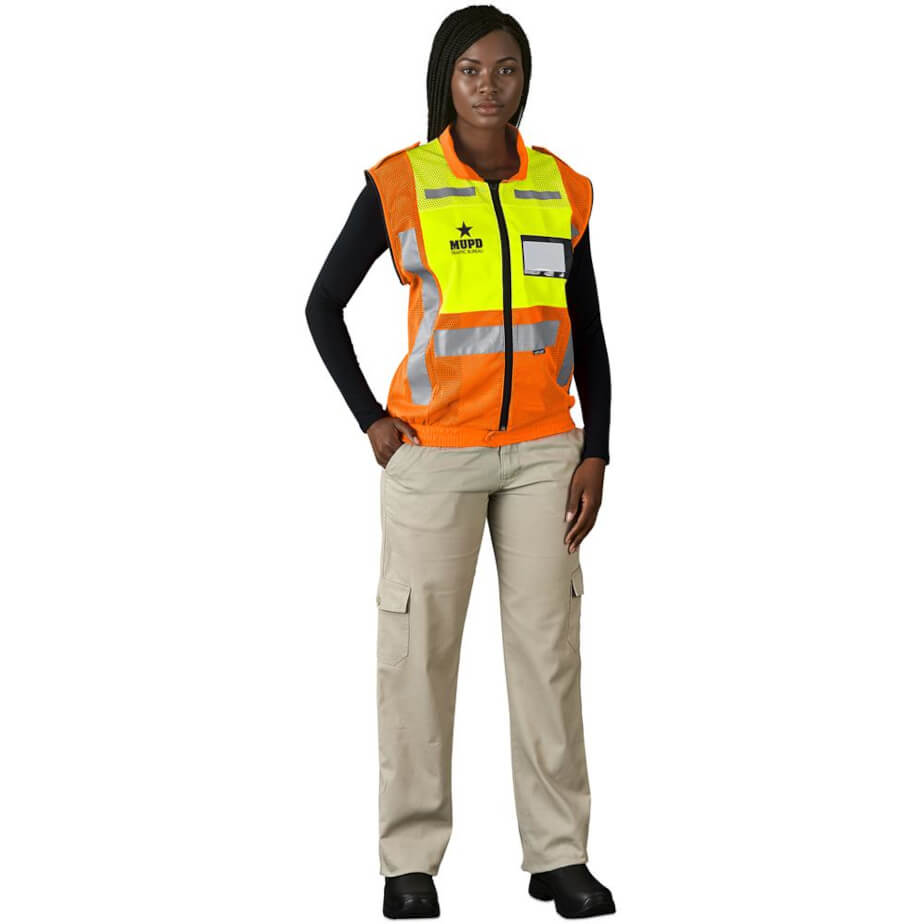 Metro Two-Tone Hi-Viz Reflective Zip-Off Jacket Model Ladies