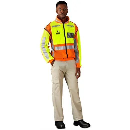 Metro Two-Tone Hi-Viz Reflective Zip-Off Jacket Model Male