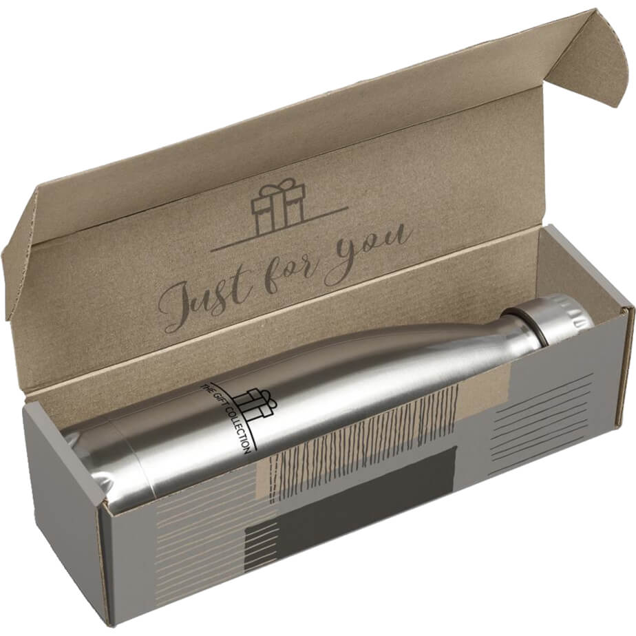 Discovery Bottle in Bianca Custom Gift Box Open Branded