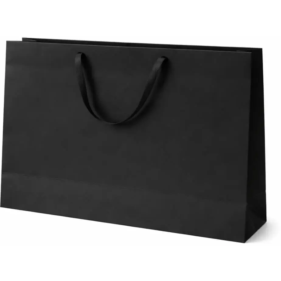Giant Paper Gift Bag With Ribbon Handles Black