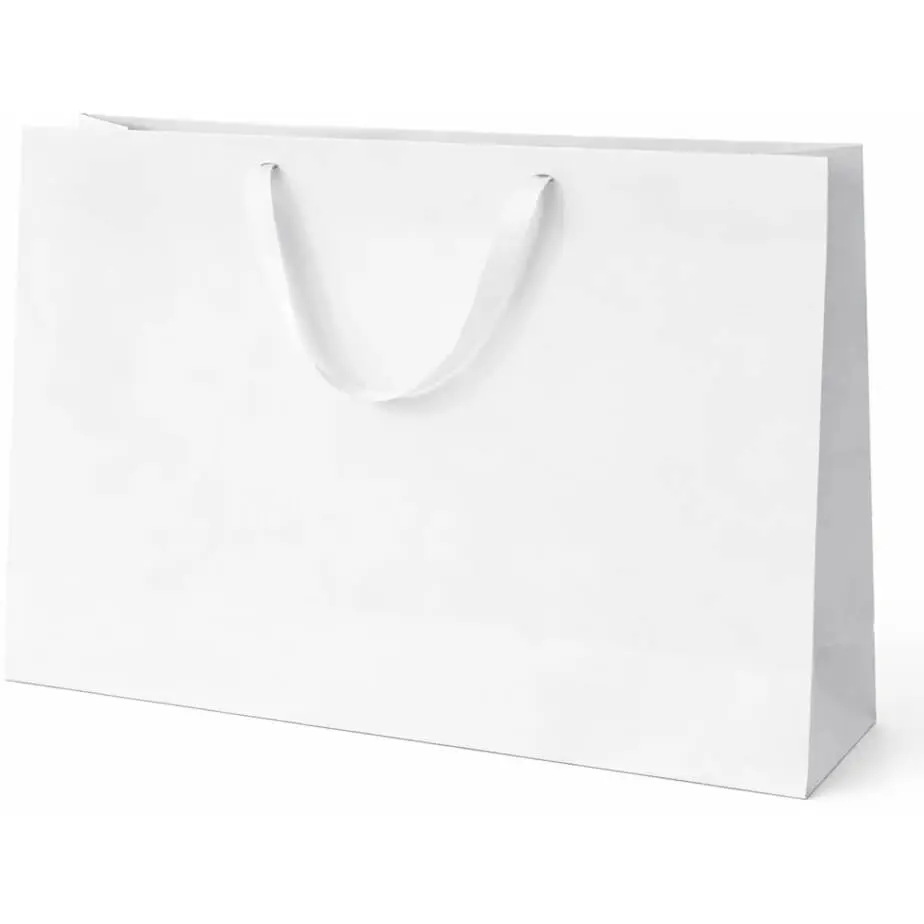 Giant Paper Gift Bag With Ribbon Handles White