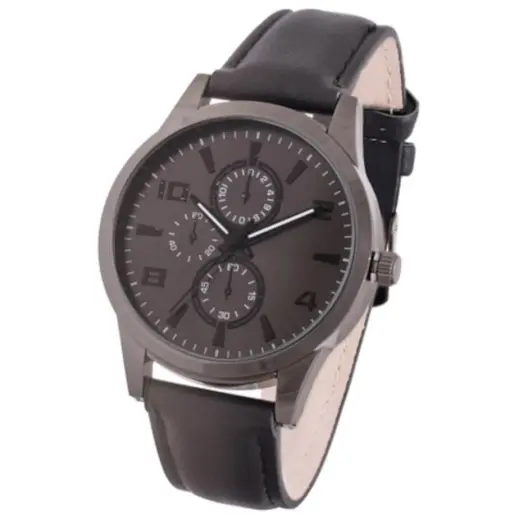 Mens Mid-Size Sporty Watch Gun-Black Angle