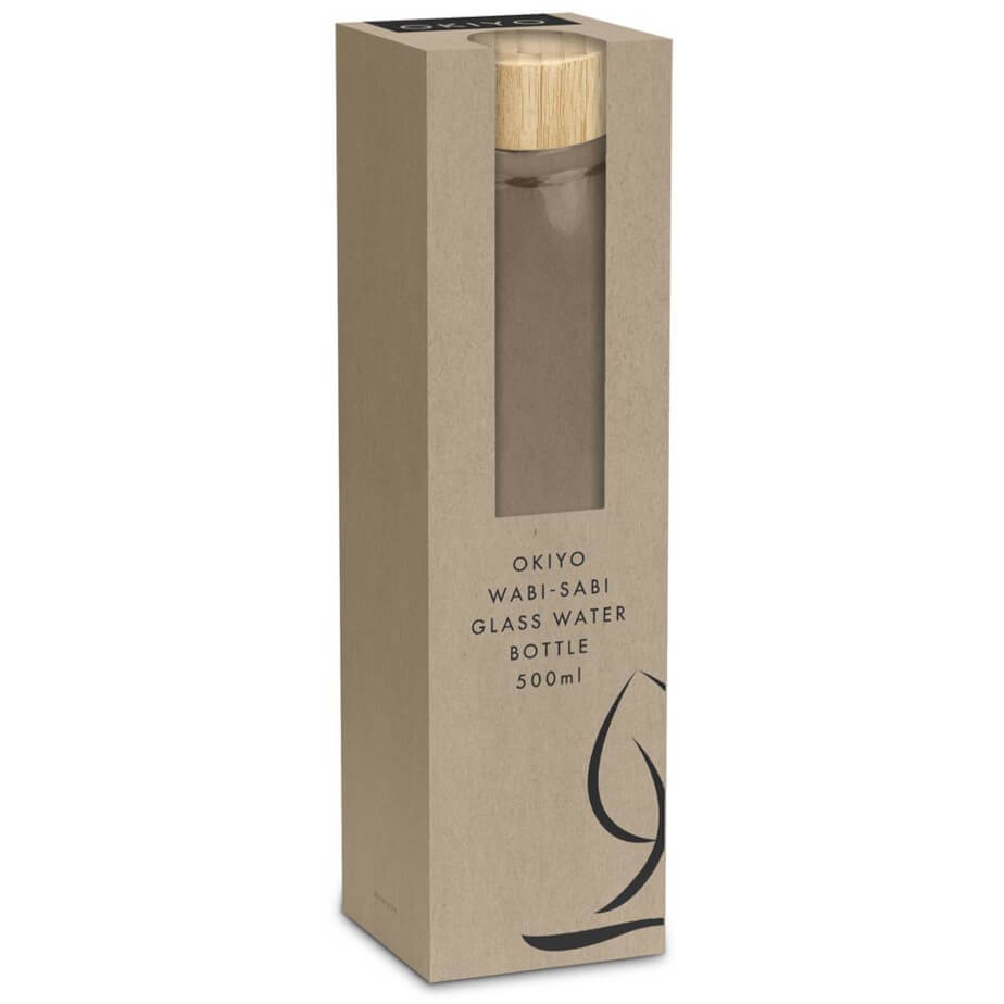 Okiyo Wabi-Sabi Glass Water Bottle Gift Box