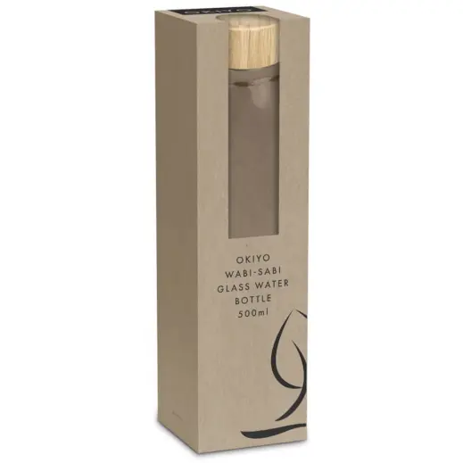 Okiyo Wabi-Sabi Glass Water Bottle Gift Box