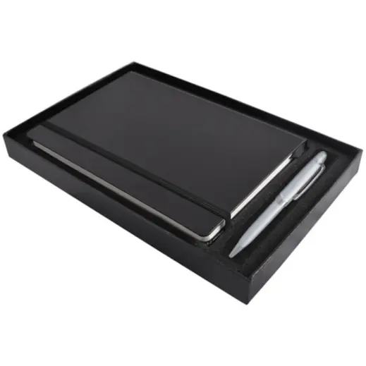 Flexi Notebook & Pen Set Black-Silver 2026